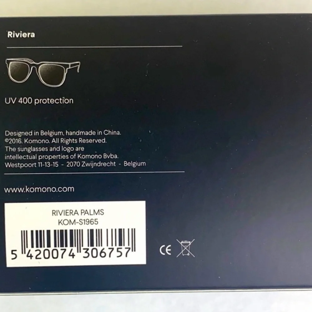 Komono Riviera Green Black Sunglasses NEW palms